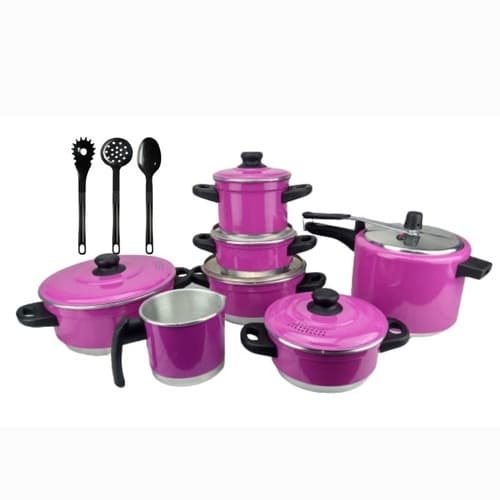 Jogo De Panelas Rosa Panela De Pressão 4.5 L + Talher