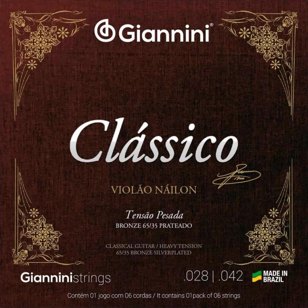 ENCORDOAMENTO VIOLÃO NYLON GIANNINI GENWPA PESADA CLÁSSICO