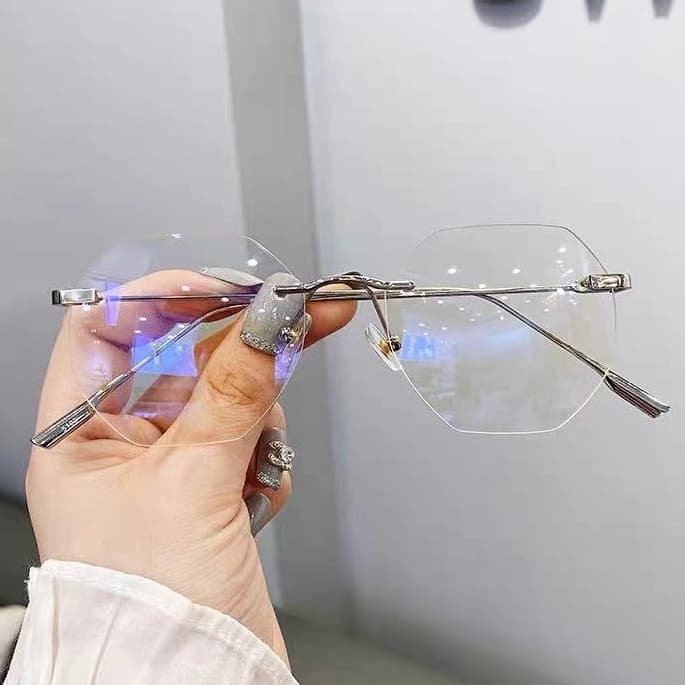 (0 ~-600) Óculos De Miopia , Novos anti-Luz Azul Sem Moldura , Plana Poligonal Da Moda Feminina Masculinos
