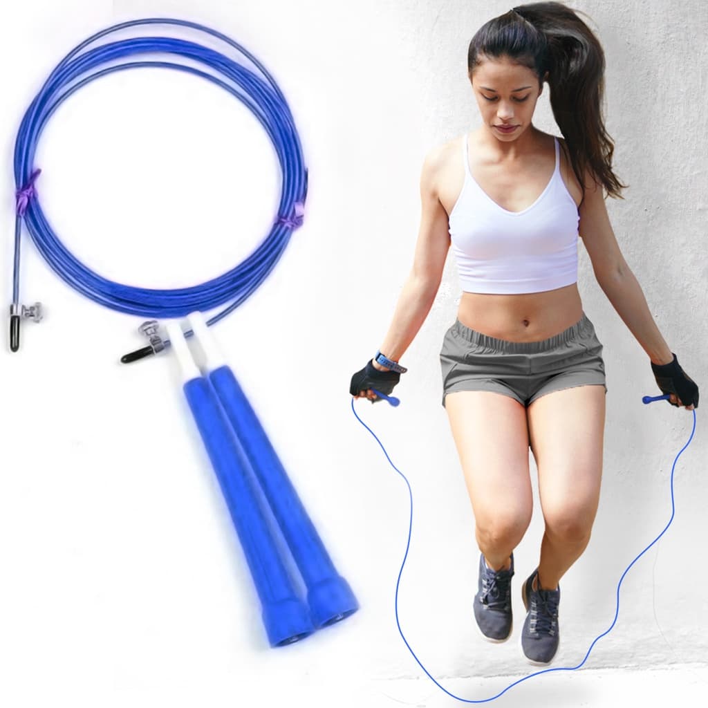 Corda Pular Profissional Emagrecer Rolamento Speed Cabo Aço PVC Ajustavel Cardio Treino Exercícios