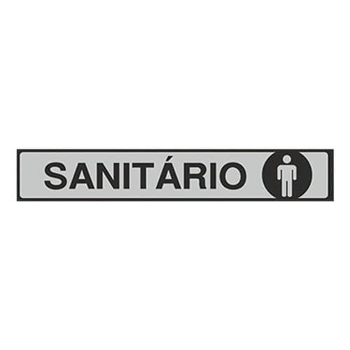 Placa Advertência Prata Sanitário Masculino Unidade