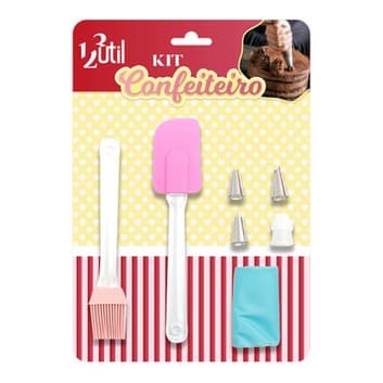 Pincel Espátula E Saco Confeiteiro Jogo De Cozinha 7 Peças