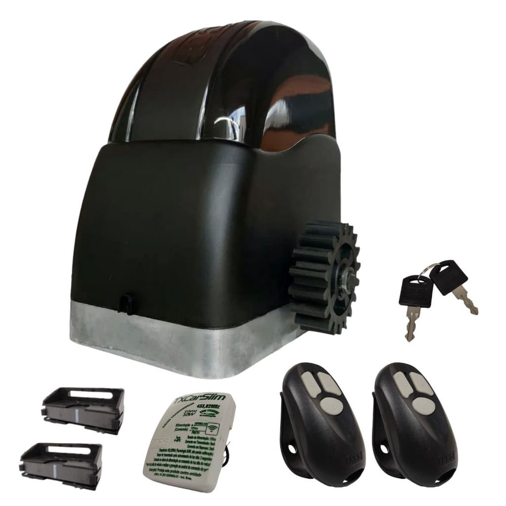 kit Motor Para Portão Deslizante Eletrônico 300kg + Tx Car Farol de Carro Moto 220v