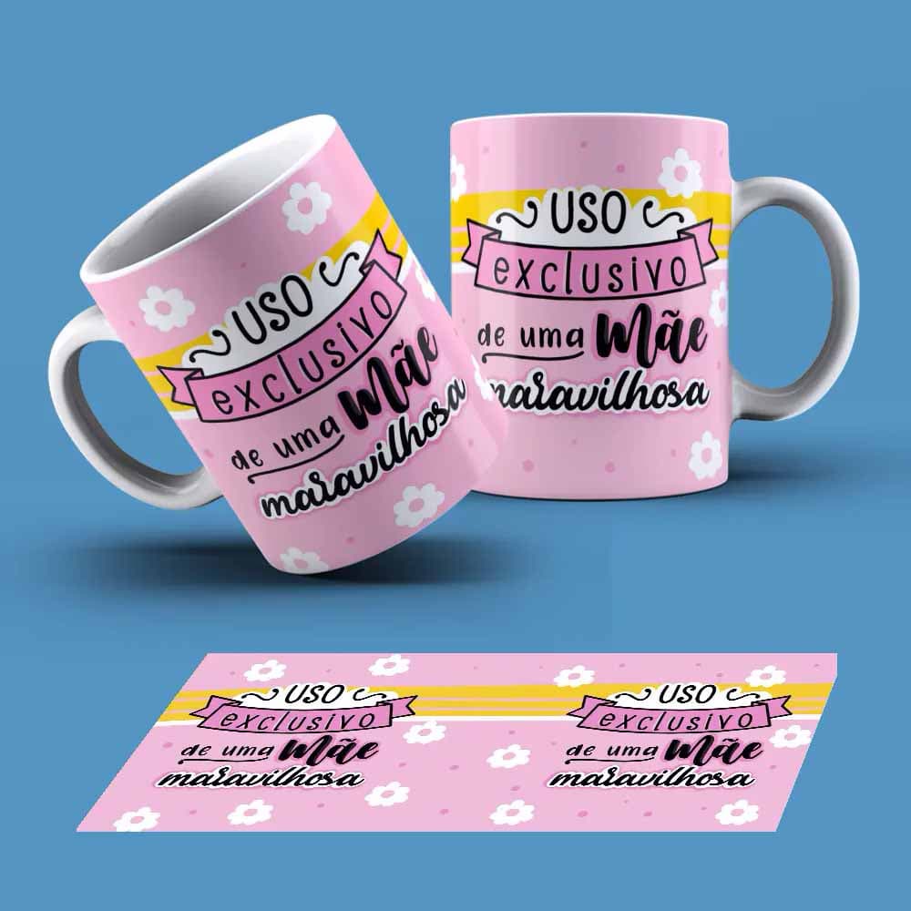 Caneca Flork Tema Mãe Personalizada Com Nome Ref (31725)