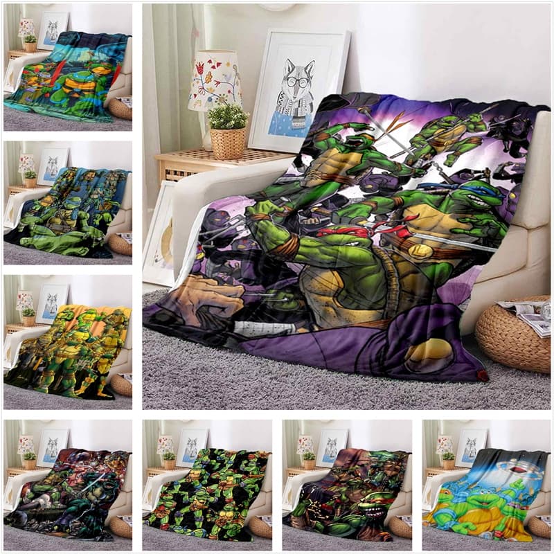 Ninja Tartaruga Filme Cobertor Sofá Escritório Almoço Capa Cama Ar Condicionado Macio E Confortável Personalizável 10