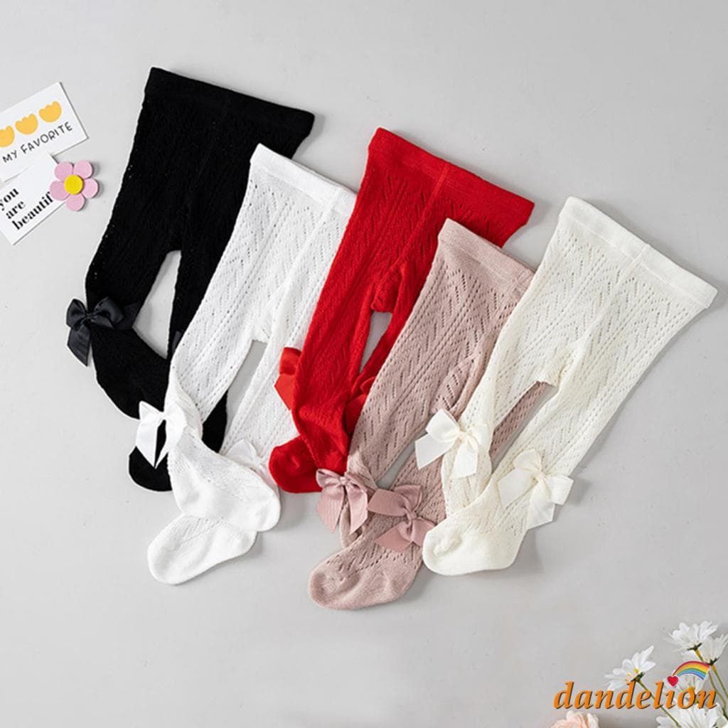 * Meias-Calças Para Meninas , De Malha De Cabo Sem Costura Com Laço , Meia-Calça De Algodão