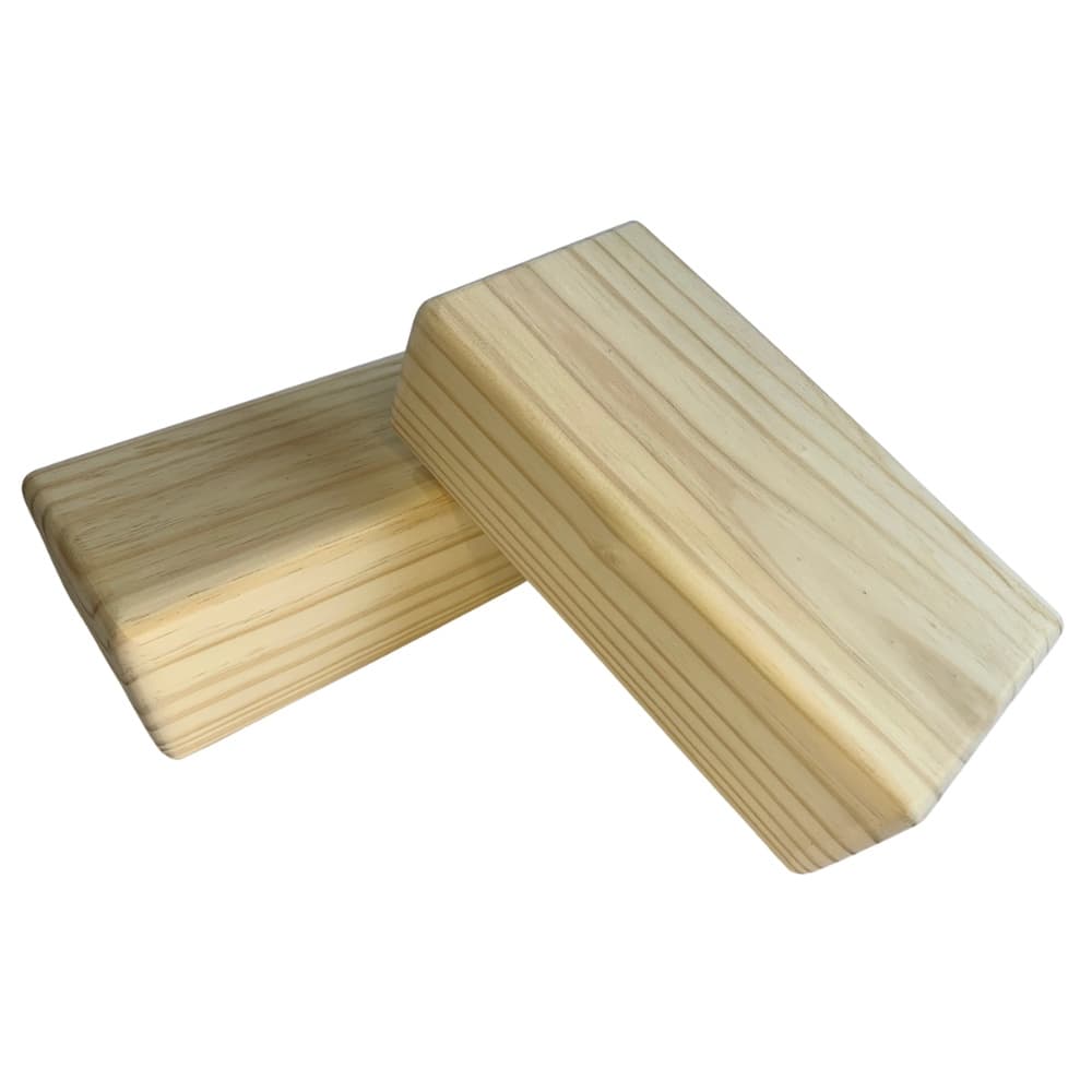 Bloco de Madeira Iyengar Yoga Props, Tijolo, Bloquinho Maciço - Kit com 2 peças