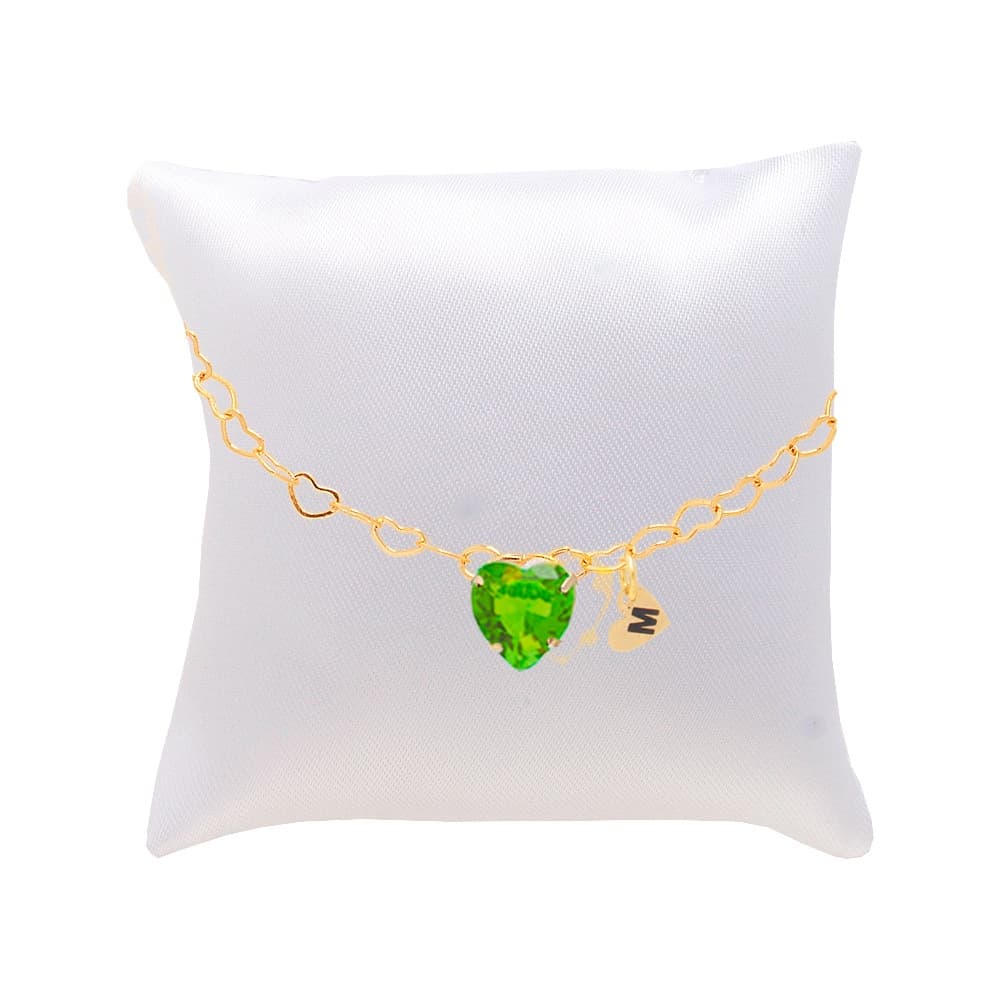 2 Pulseira Madrinha Oliva Folheada Ouro Almofada,Inicial