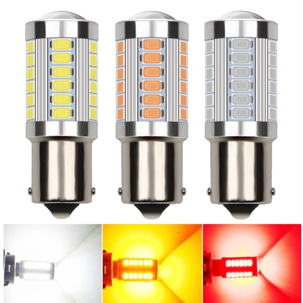 PY21W P21/5W 1156 1157 LED 1 PCS Lâmpada Para Carro Ba15s Bay15d 12V 33SMD 7000K Branca