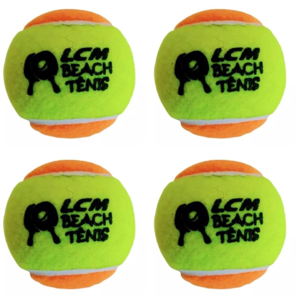 KIT com 4 Bolas Beach Tennis Bolinha Tênis Praia LCM