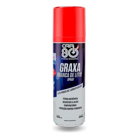 Graxa Branca De Litio Spray Pode De Lubrificacao Car80 300ml