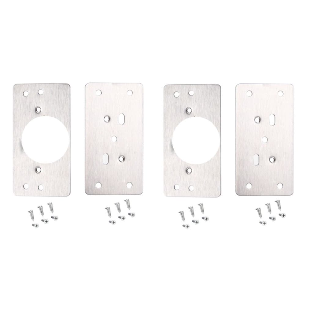 Kit Com 4 Placa De Reparo Para Consertar Dobradiça Armário Mdf + 24 Parafusos