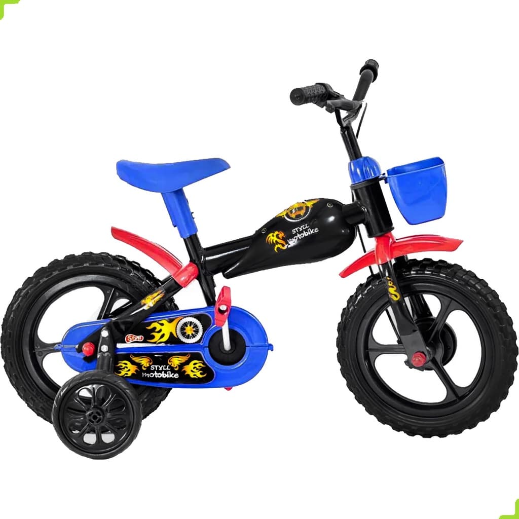 Bicicleta Infantil Styll Baby Motobike Aro 12 Cor Preto