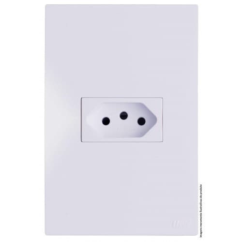 CJ TOMADA 20A HORIZONTAL 4X2 - RECTA BRANCO GLOSS