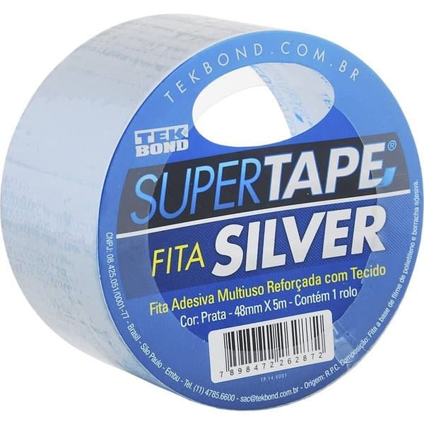 Fita Adesiva Silver Tape Prata 48mm x 5m Tekbond