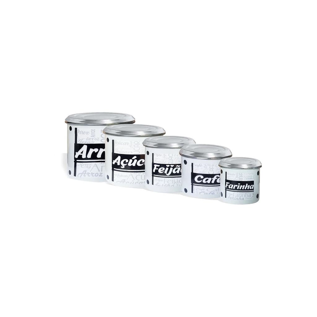 Kit Latas Alumínio Decorado à Mão Decoupage Lavável que Não Enferruja Ideal para Café Açúcar Arroz