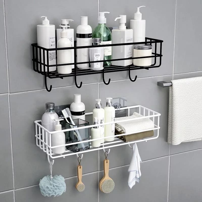 Suporte Banheiro Oganizador Na Parede Prateleira de Chuveiro Sem Furos Armários para Banheiro artigos de cozinha decoração