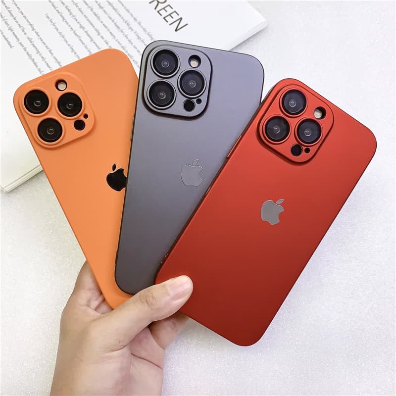 Pc Ultrafino Fosco Para IPhone Caso 17 pro max 16 15 14 13 12 11 XSMAX XR Proteção De Lente De Vidro Temperado Capa À Pr