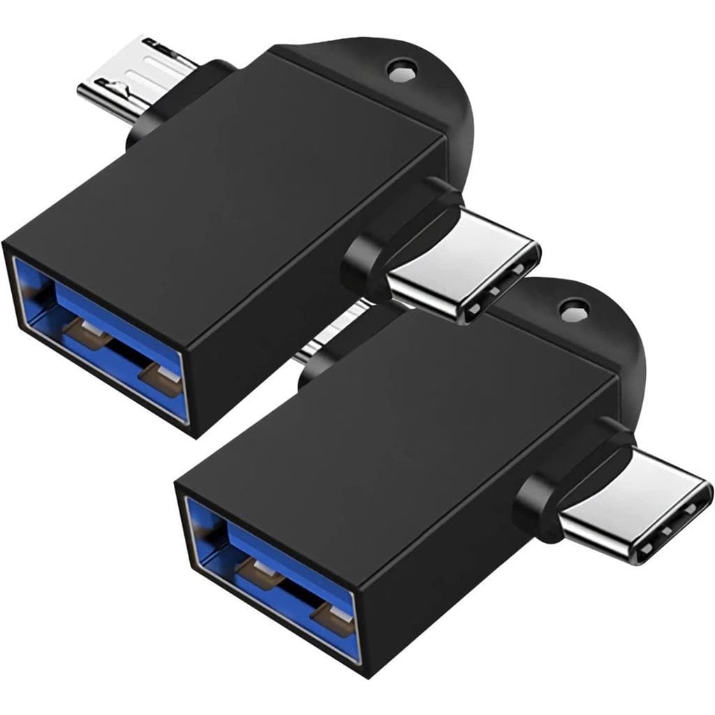Adaptador Micro Usb E Micro Usb-c Para Usb-a 3 Funcoes Otg