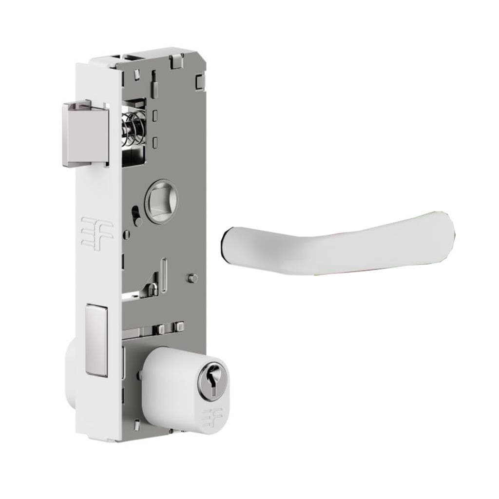 FECHADURA PORTA VIDRO TEMPERADO MACANETA BRANCA 3F 3080