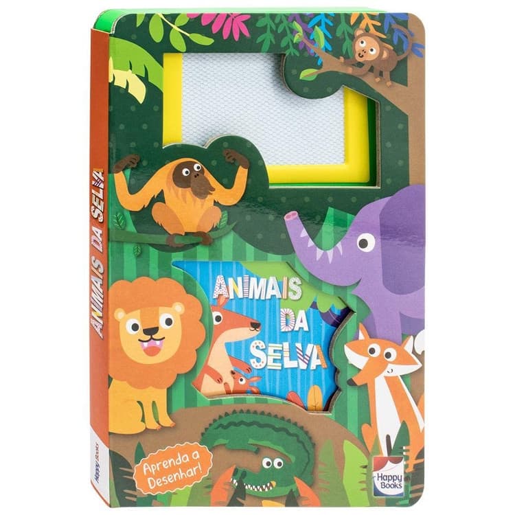 LIVRO-LOUSA MÁGICA -ANIMAIS DA SELVA