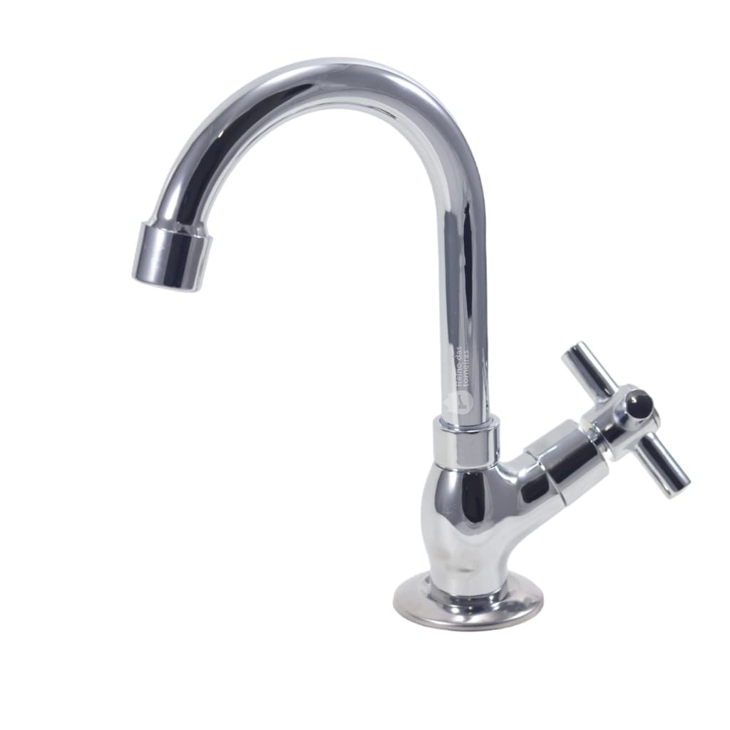 Torneira Inox Bancada Metal Bica Móvel Pia Banheiro
