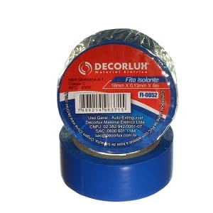 Fita isolante de 18mm 10 metros decorlux azul