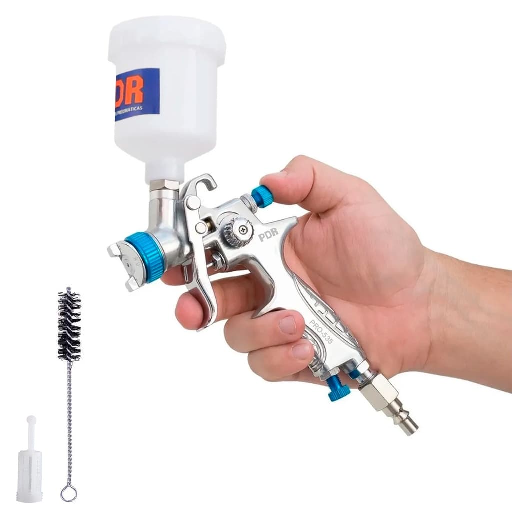 Pistola Pintura PDR PRO-535 HVLP Mini Gravidade 125ml Bico 0,8mm
