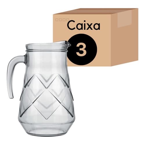 Jarra De Suco Vidro Agua Maracatu Nadir Sempre 1,5l Kit com 3
