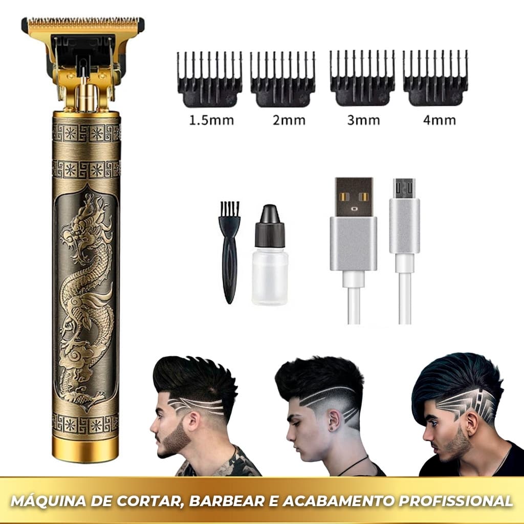 Máquina De Cortar Cabelo Para Barba Masculina Designer Aleatório Elétrico Profissional