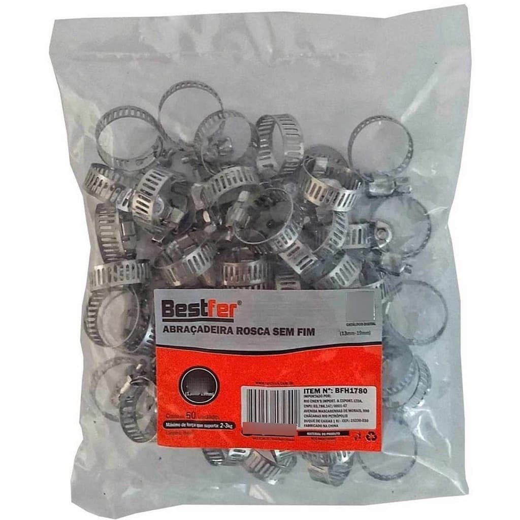 Kit 100 Abraçadeira De Metal Para Mangueira De Gas E Jardim