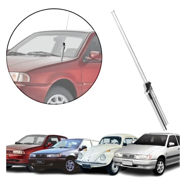 Antena Cromada Paralama Telescopica 4 Estagios Para Teto De Carro Fusca/gol95/logus/pointer/escort93