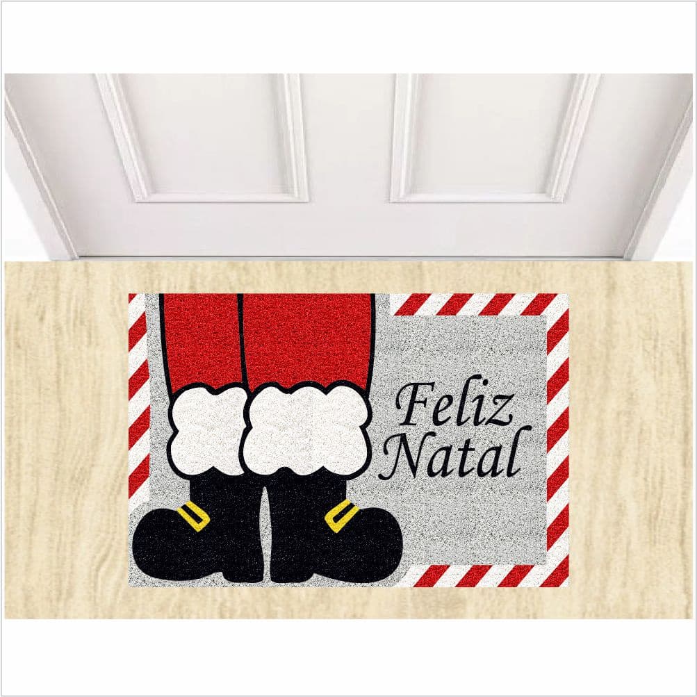 TAPETE CAPACHO BOTA PAPAI NOEL, FELIZ NATAL