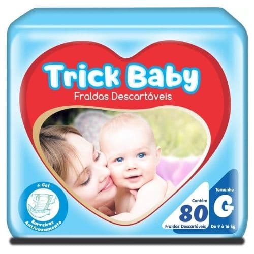 Fralda Trick Baby Pacote Tam. G - 60  Unidades - 7 a 10 kg