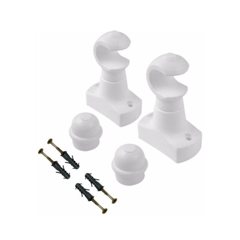 KIT SUPORTE PARA VARAO 19MM BRANCO DECORE O LAR