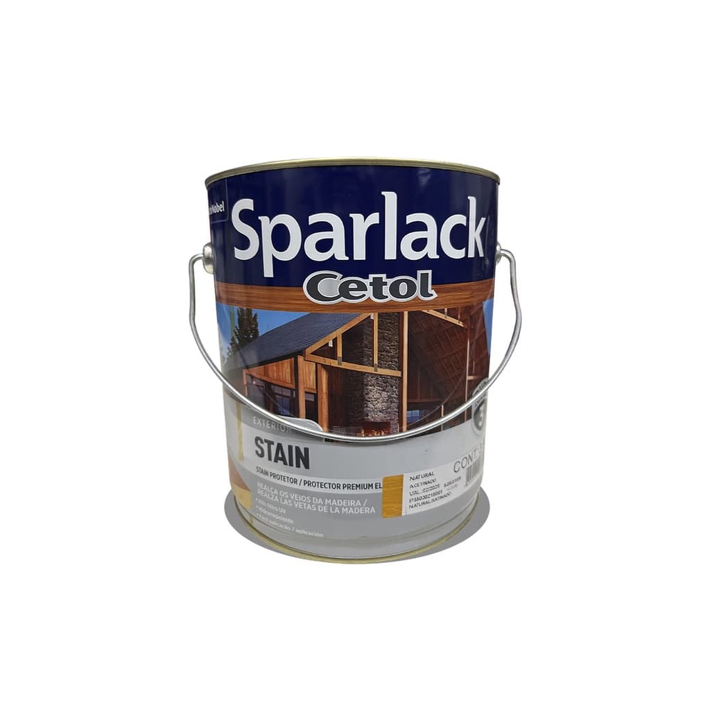 Verniz Stain Cetol Protetor Natural Acetinado Repelente A Água Proteção UV Película Elástica Durabilidade De 3 Anos Exterior Sparlack 3,6 L