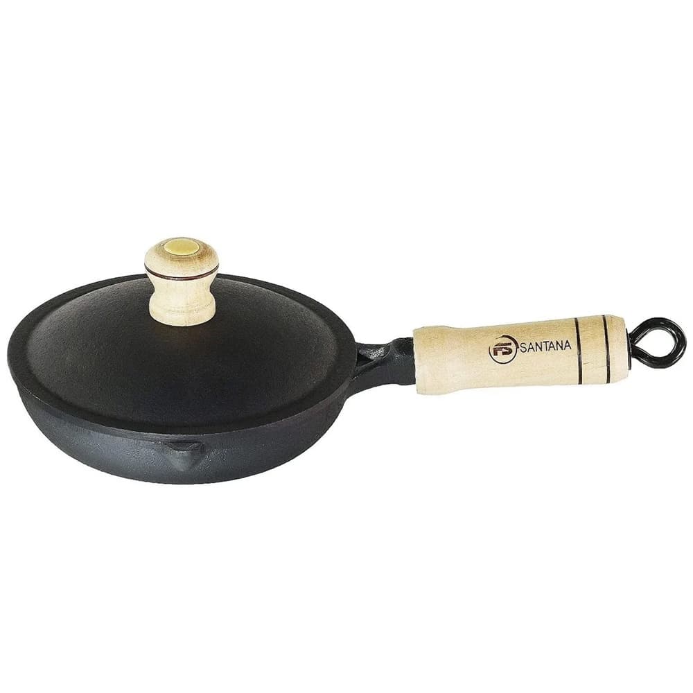 Mini Frigideira Para Fritar Ovo Egg Pan Com Tampa De Ferro Fundido Santanta