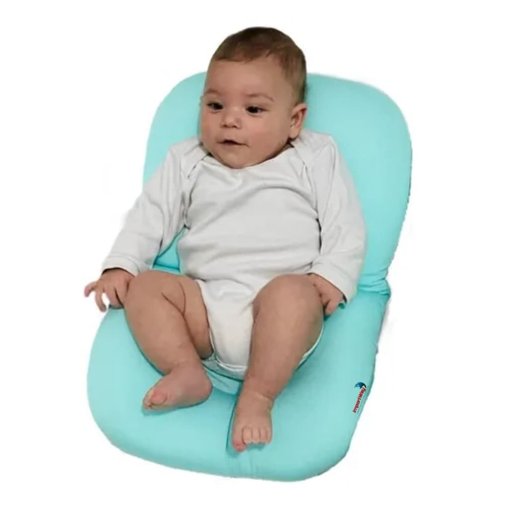 Almofada anatômica de banho para bebês, cor: verde