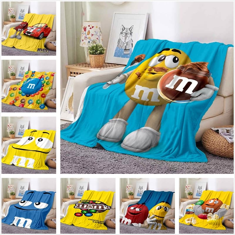 MM Feijão Arco-Íris Açúcar Chocolate Cobertor Sofá Escritório Almoço Capa Cama Ar Condicionado Macio , Confortável E Que