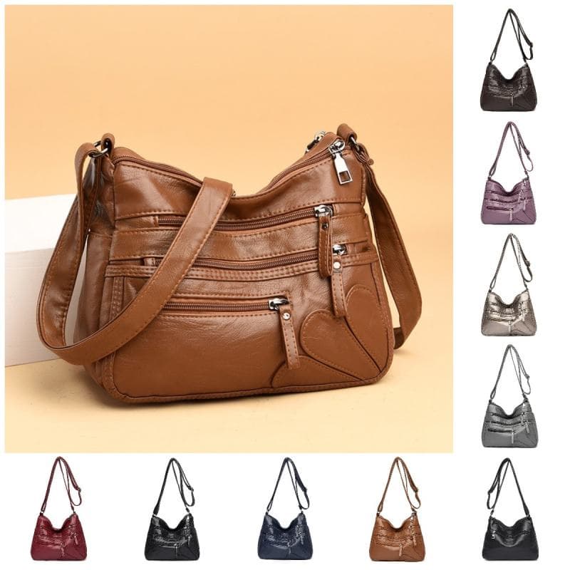 Crazy Bag Washed Leather Women's Bag Korean Version Shoulder Soft Leather Large Capacity Middle-aged Diagonal Bag