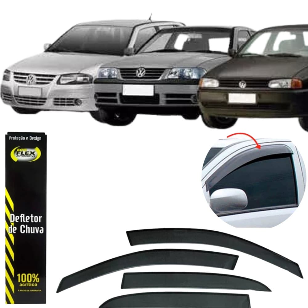 Calha Defletor Chuva Gol Voyage Parati G2 G3 G4 1998 a 2014 4 Portas