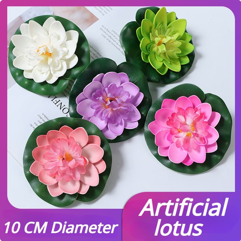 Flor De Lótus Artificial De Espuma De 10 cm De Água Flutuante Lírio Falso Para Decoração Fonte De Verão Pequenos Lagos Ornamental