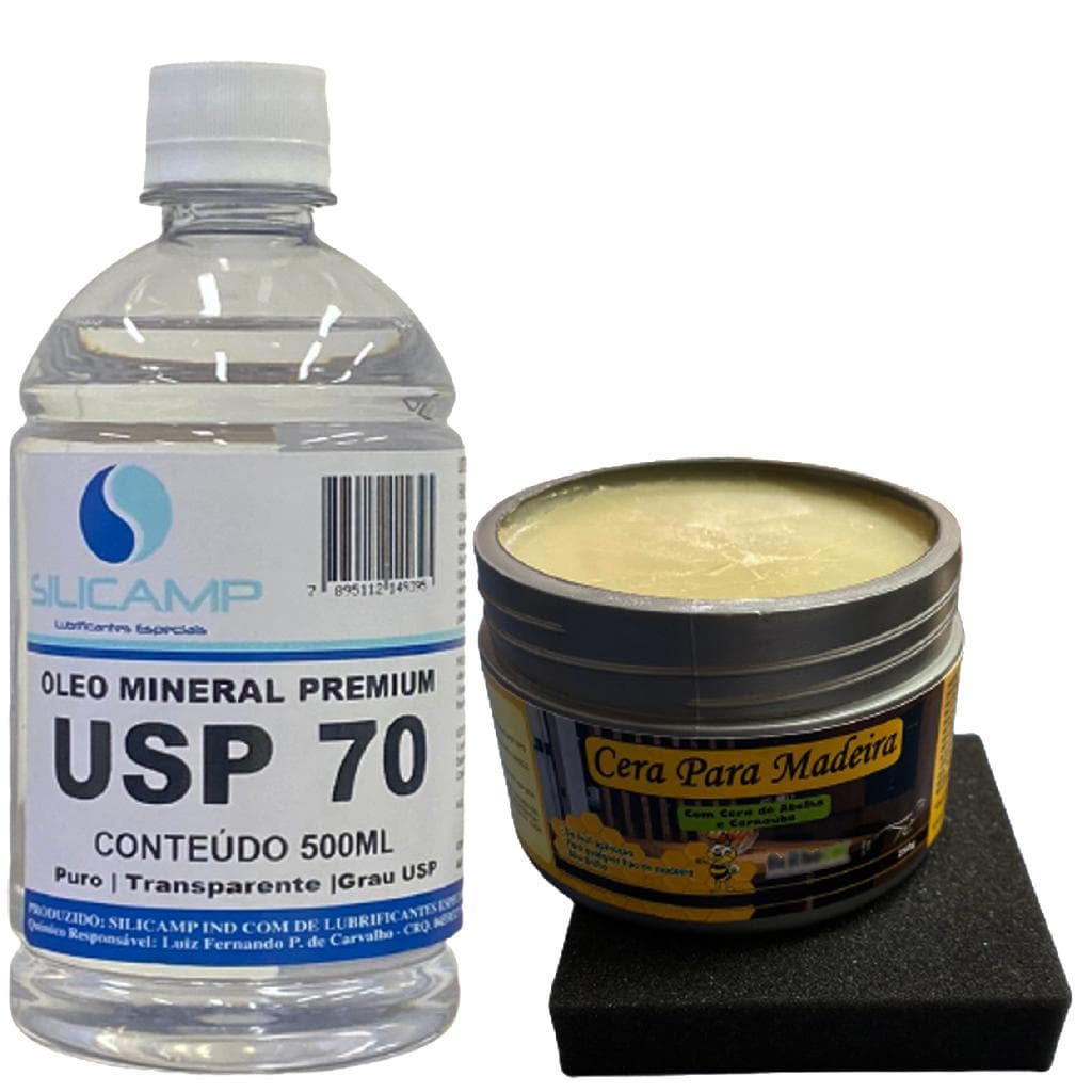 Cera P/ Madeira Abelha C/ Carnaúba + Oleo Mineral Usp 500 Ml