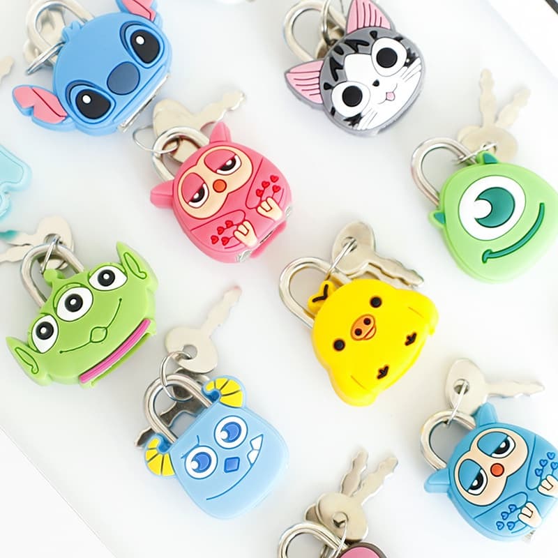 Criativo Pequeno Cadeado Moda Cartoon Metal Mini Código De Bagagem