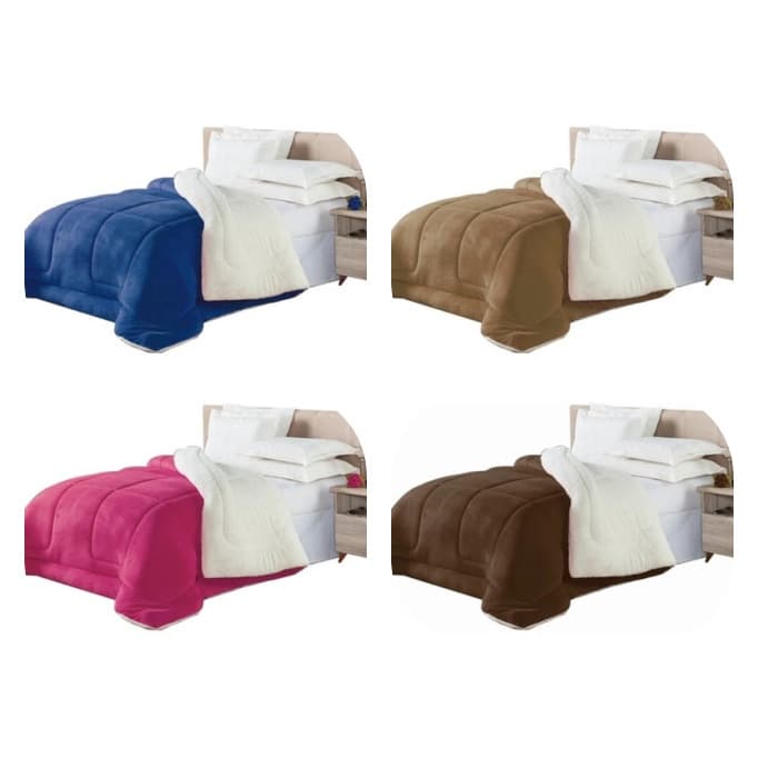 Coberdrom Casal Queen Alaska Sherpa/Manta Grosso Perfeito Top