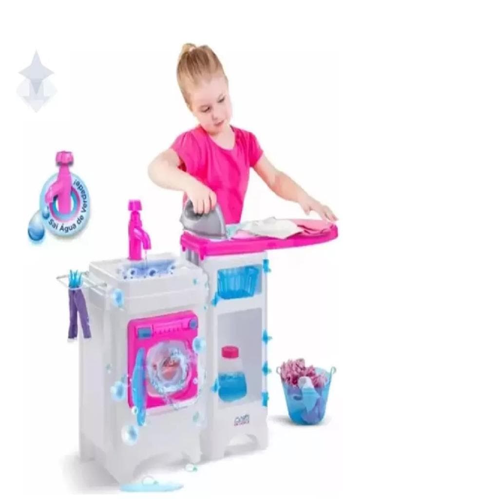 Lavanderia De Brinquedo Sai Água E Com Tabua De Passar