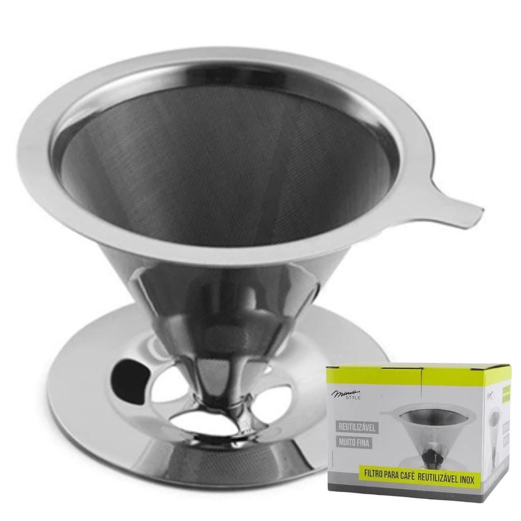 Filtro Coador de Inox Reutilizável Passador Café