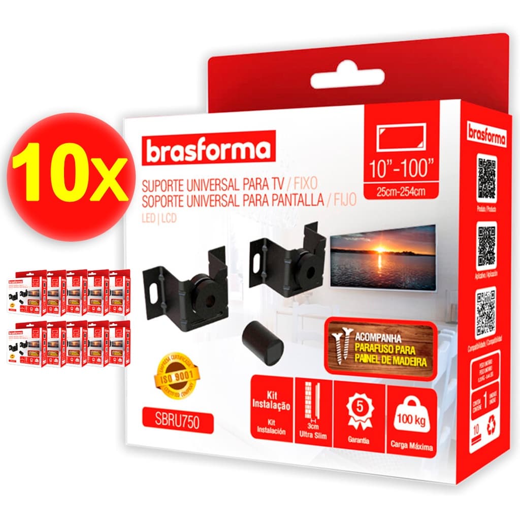 10 Suporte para TV Universal até 100 polegadas 100kg - SBRU750