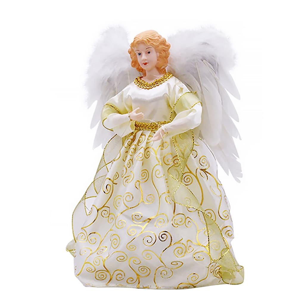 Topper De Árvore De Natal Para Decoração Estatueta Iluminada Boneca De Anjo Pendurada Enfeite De Férias Com Luzes LED Br