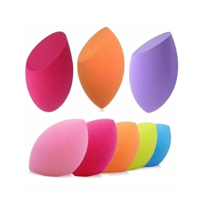 Kit 2 Esponjas Maquiagem Chanfrada de Microfibra para aplicação de produtos líquidos ou cremosos
